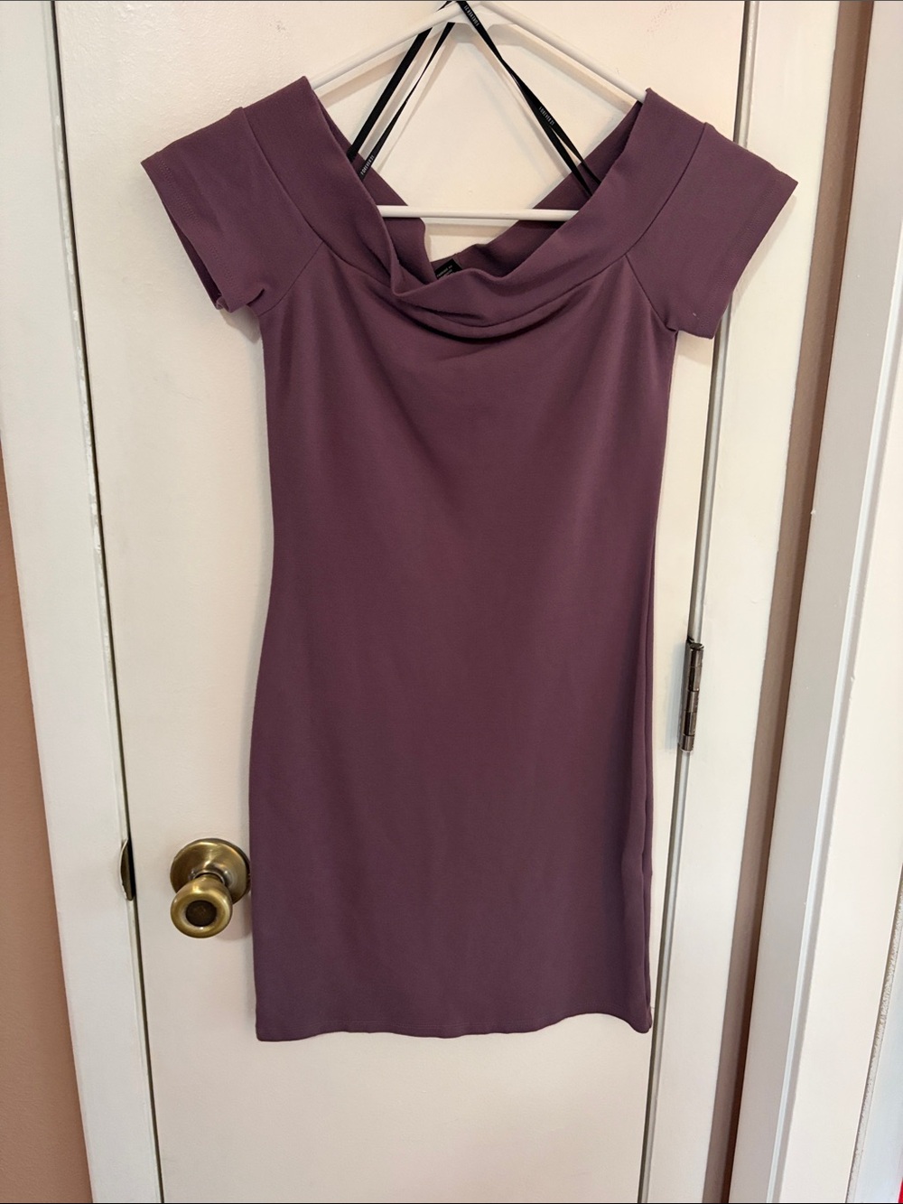 Elegant Off-Shoulder purple Mauve Dress